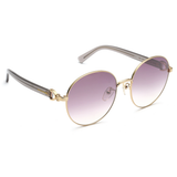 Longchamp Pink Lens Round Sunglass Full Rim Gold Frame With 100% Uv Protection - Lo 108K 722 57 S