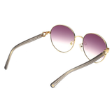 Longchamp Pink Lens Round Sunglass Full Rim Gold Frame With 100% Uv Protection - Lo 108K 722 57 S