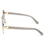Longchamp Pink Lens Round Sunglass Full Rim Gold Frame With 100% Uv Protection - Lo 108K 722 57 S