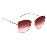 Longchamp Brown Gradient Lens Square Sunglass Full Rim Rose Gold Frame With 100% Uv Protection - Lo 117 770 60 S
