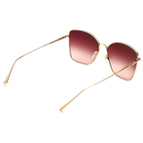 Longchamp Brown Gradient Lens Square Sunglass Full Rim Rose Gold Frame With 100% Uv Protection - Lo 117 770 60 S
