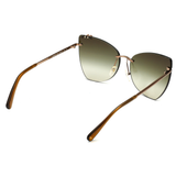 Longchamp Green Lens Cat Eye Sunglass Rimless Copper Frame  - 886895428279