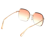 Longchamp Brown To Blue Lens Rectangle Sunglass Full Rim Rose Gold Frame With 100% Uv Protection - Lo 127 770 60 S