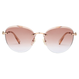 Longchamp Smoke Lens Rectangle Sunglass Rimless Rose Gold Frame With 100% Uv Protection - Lo 128 770 58 S