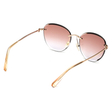 Longchamp Smoke Lens Rectangle Sunglass Rimless Rose Gold Frame With 100% Uv Protection - Lo 128 770 58 S