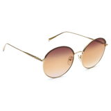Longchamp Brown Gradient Lens Aviator Sunglass Rimless Gold Frame With 100% Uv Protection - Lo 131 718 56 S