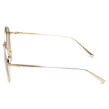Longchamp Brown Gradient Lens Aviator Sunglass Rimless Gold Frame With 100% Uv Protection - Lo 131 718 56 S