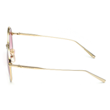 Longchamp Purple Lens Aviator Sunglass Rimless Matt Wine Frame  - 886895452151