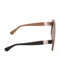 Maxmara Brown Lens Butterfly Sunglass Full Rim Brown Frame With No Uv Protection - Mm0056 50F
