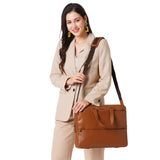 Perquisite Perry Dark Tan Laptop Briefcase