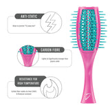 Janeke Professional Fuchsia & Turquoise Ventilated Tulip Brush