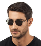 Police Shiny Light Gold Lens Square Sunglass Full Rim Shiny Light Gold Frame With 100% Uv Protection - Sple1654300Gsg