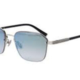Police Shiny Silver Lens Square Sunglass Full Rim Shiny Silver Frame With 100% Uv Protection - Sple1654579Vsg
