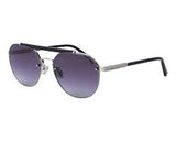 Police Shiny Silver-Shiny Black Lens Oval Sunglass Full Rim Shiny Silver-Shiny Black Frame With 100% Uv Protection - Sple1957579Sg