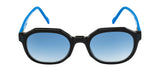Seesaw Blue Lens Geometric Sunglass Full Rim Black  Frame With 100% Uv Protection - Ss 1081 C3