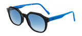 Seesaw Blue Lens Geometric Sunglass Full Rim Black  Frame With 100% Uv Protection - Ss 1081 C3