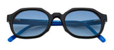 Seesaw Blue Lens Geometric Sunglass Full Rim Black  Frame With 100% Uv Protection - Ss 1081 C3