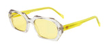 Seesaw Light Yellow Lens Geometric Sunglass Full Rim Transparent Frame With 100% Uv Protection - Ss 1082 C2