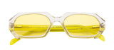 Seesaw Light Yellow Lens Geometric Sunglass Full Rim Transparent Frame With 100% Uv Protection - Ss 1082 C2