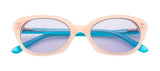 Seesaw Light Blue Lens Cat Eye Sunglass Full Rim Peach Frame With 100% Uv Protection - Ss 1083 C4