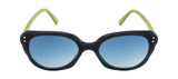 Seesaw Light Blue  Lens Cat Eye Sunglass Full Rim Black  Frame With 100% Uv Protection - Ss 1083 C5