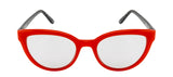 Seesaw Transparent Lens Cat Eye Sunglass Full Rim Red Frame With 100% Uv Protection - Ss 1087 C2