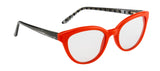 Seesaw Transparent Lens Cat Eye Sunglass Full Rim Red Frame With 100% Uv Protection - Ss 1087 C2