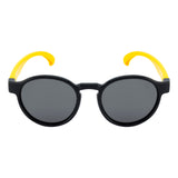 SeeSaw Unisex Blue Lens Black Round Sunglasses with 100% UV Protection - SS 3534 C2 44/20