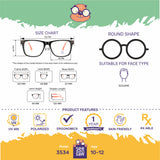 SeeSaw Unisex Blue Lens Blue Round Sunglasses with 100% UV Protection - SS 3534 C4 44/20