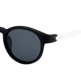 SeeSaw Unisex Blue Lens Black Round Sunglasses with 100% UV Protection - SS 3535 C2 42/20
