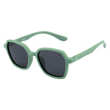 SeeSaw Unisex Blue Lens Green Hexagon Sunglasses with 100% UV Protection - SS 3538 C3 46/16