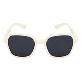 SeeSaw Unisex Blue Lens White Hexagon Sunglasses with 100% UV Protection