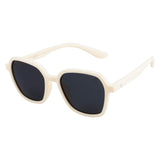 SeeSaw Unisex Blue Lens White Hexagon Sunglasses with 100% UV Protection