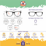 SeeSaw Boys Blue Lens Grey-Brown Rectangle Sunglasses with 100% UV Protection - SS 3548 C5 49/15