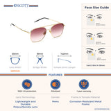 Scott Brown Gradient Lens Navigator Sunglass Full Rim Gold Frame With 100% Uv Protected - Scott 050 Freddie C2 55 S