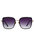 SCOTT Womens Smoke Grey Lens Black Gold Square Sunglasses with 100% UV Protection-Scott 2985 Ivy C1 S
