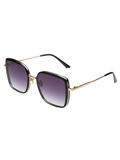 SCOTT Womens Smoke Grey Lens Black Gold Square Sunglasses with 100% UV Protection-Scott 2985 Ivy C1 S