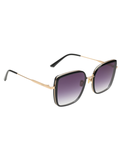 SCOTT Womens Smoke Grey Lens Black Gold Square Sunglasses with 100% UV Protection-Scott 2985 Ivy C1 S
