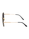 SCOTT Womens Smoke Grey Lens Black Gold Square Sunglasses with 100% UV Protection-Scott 2985 Ivy C1 S