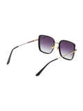 SCOTT Womens Smoke Grey Lens Black Gold Square Sunglasses with 100% UV Protection-Scott 2985 Ivy C1 S