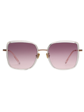 SCOTT Womens Smoke Pink Lens Crystal Gold Square Sunglasses with 100% UV Protection-Scott 2985 Ivy C3 S