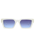 SCOTT Unisex Smoke Blue Lens Crystal White Rectangle Sunglasses with 100% UV Protection-Scott 2987 Noel C3 S