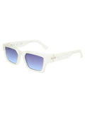 SCOTT Unisex Smoke Blue Lens Crystal White Rectangle Sunglasses with 100% UV Protection-Scott 2987 Noel C3 S