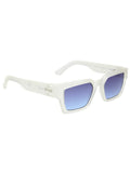 SCOTT Unisex Smoke Blue Lens Crystal White Rectangle Sunglasses with 100% UV Protection-Scott 2987 Noel C3 S