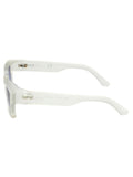 SCOTT Unisex Smoke Blue Lens Crystal White Rectangle Sunglasses with 100% UV Protection-Scott 2987 Noel C3 S