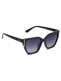 SCOTT Womens Gradient Grey Lens Black Square Sunglasses with 100% UV Protection-Scott 2988PL Erna C1 S