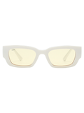 SCOTT Unisex Yellow Lens White Gold Rectangle Sunglasses with 100% UV Protection-Scott 2996 Chandler C3 S