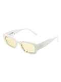 SCOTT Unisex Yellow Lens White Gold Rectangle Sunglasses with 100% UV Protection-Scott 2996 Chandler C3 S
