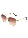 SCOTT Womens Smoke Brown Lens Gold Square Sunglasses with 100% UV Protection-Scott 3009 Fallon C1 S