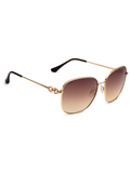 SCOTT Womens Smoke Brown Lens Gold Square Sunglasses with 100% UV Protection-Scott 3009 Fallon C1 S